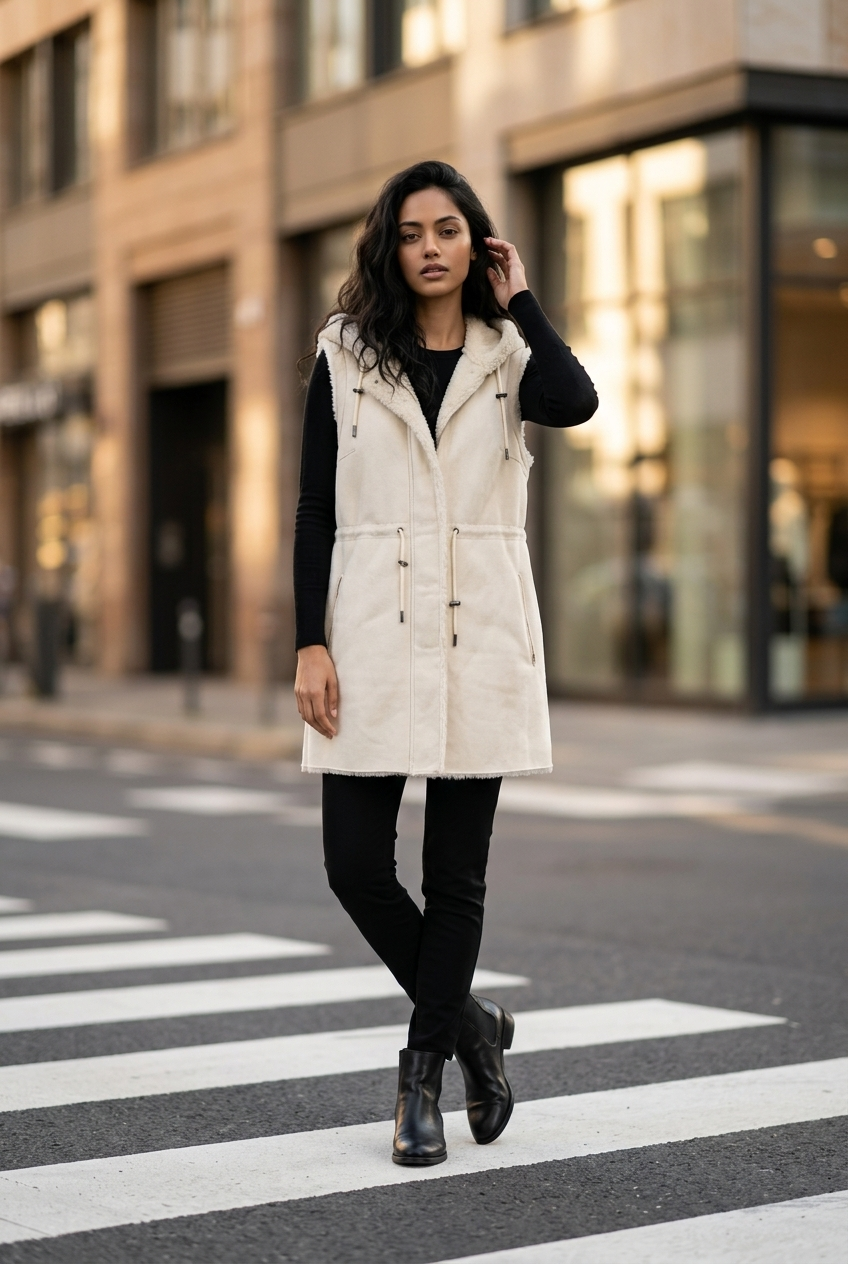 Reversible Sherpa Vest – Ivory
