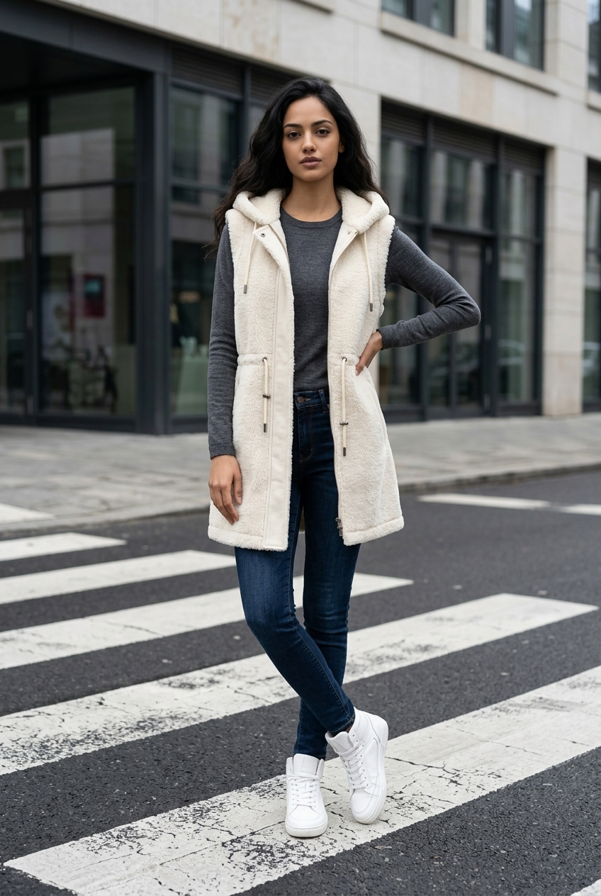 Reversible Sherpa Vest – Ivory