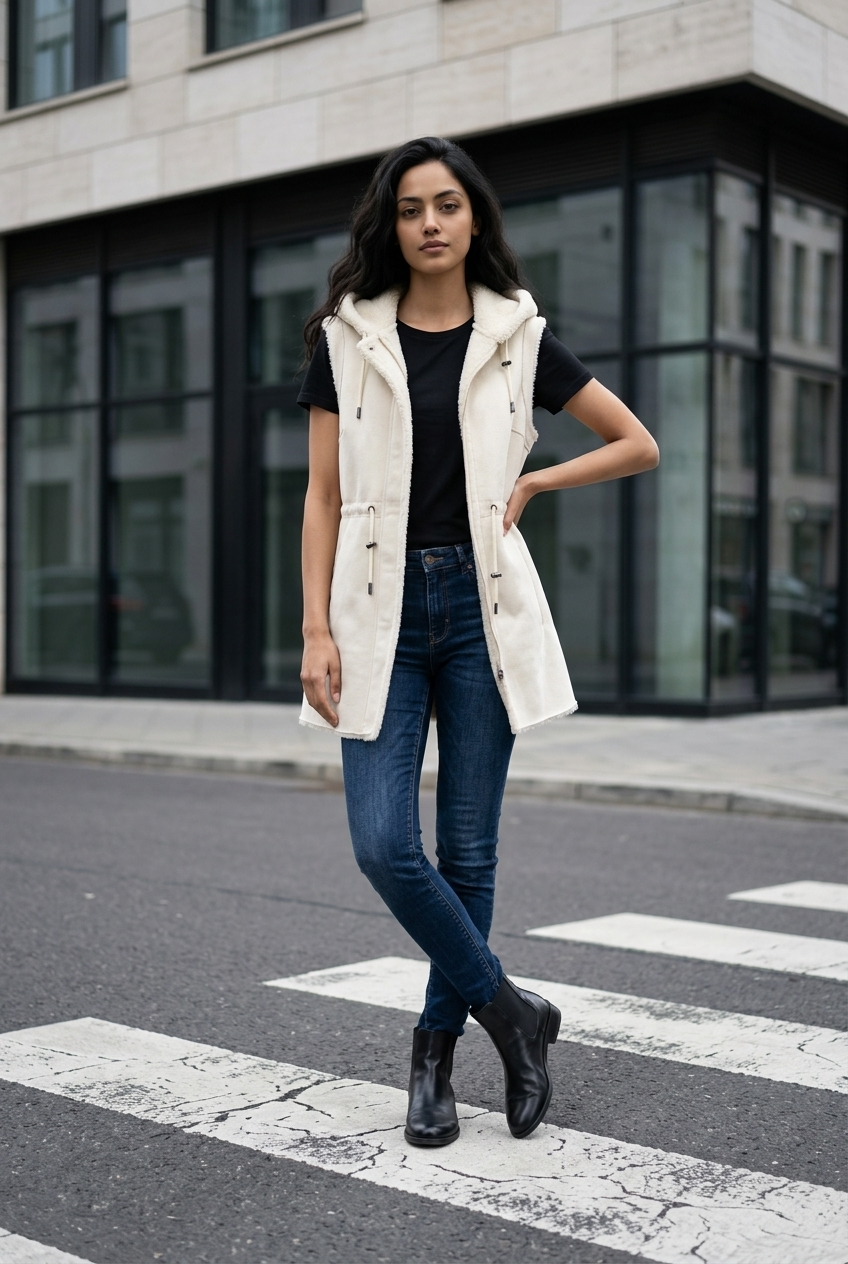 Reversible Sherpa Vest – Ivory